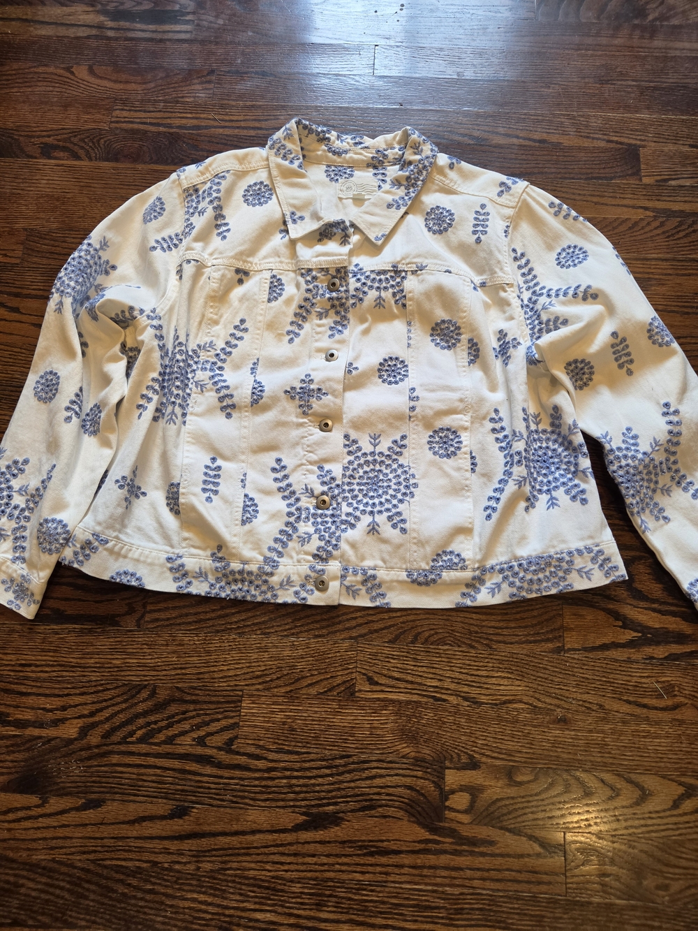 Destination 365 Eyelet Denim Jacket In 2xl